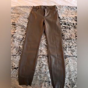 Zara vegan leather pants kaki color